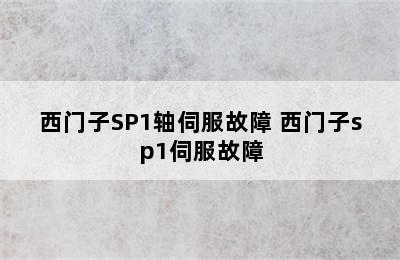 西门子SP1轴伺服故障 西门子sp1伺服故障